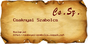 Csaknyai Szabolcs névjegykártya