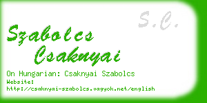 szabolcs csaknyai business card